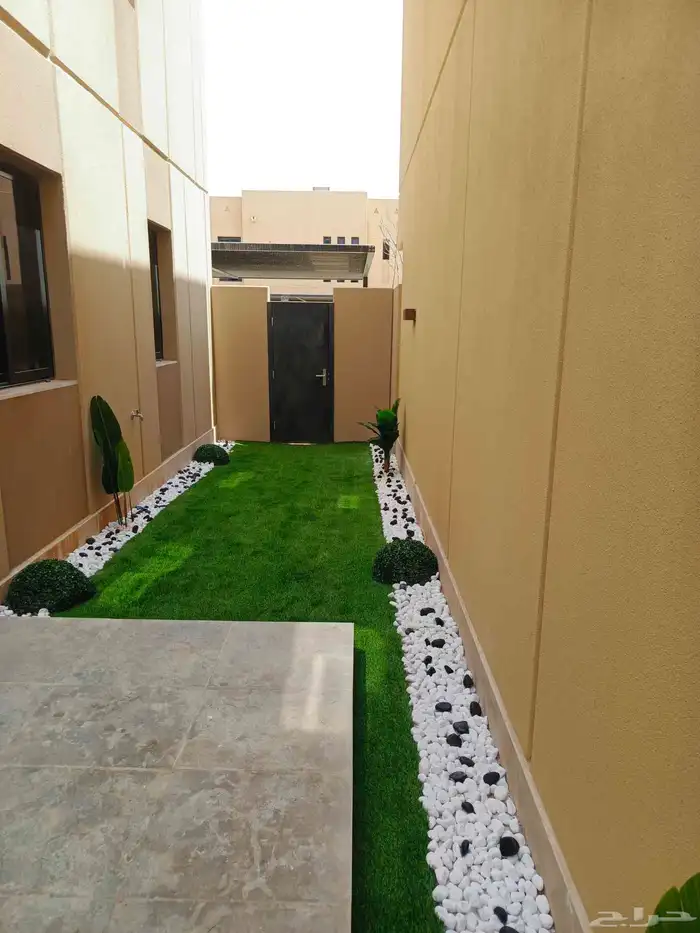 تنسيق حدائق وديكورات حجريه وعشب ارضي وجدارى 8