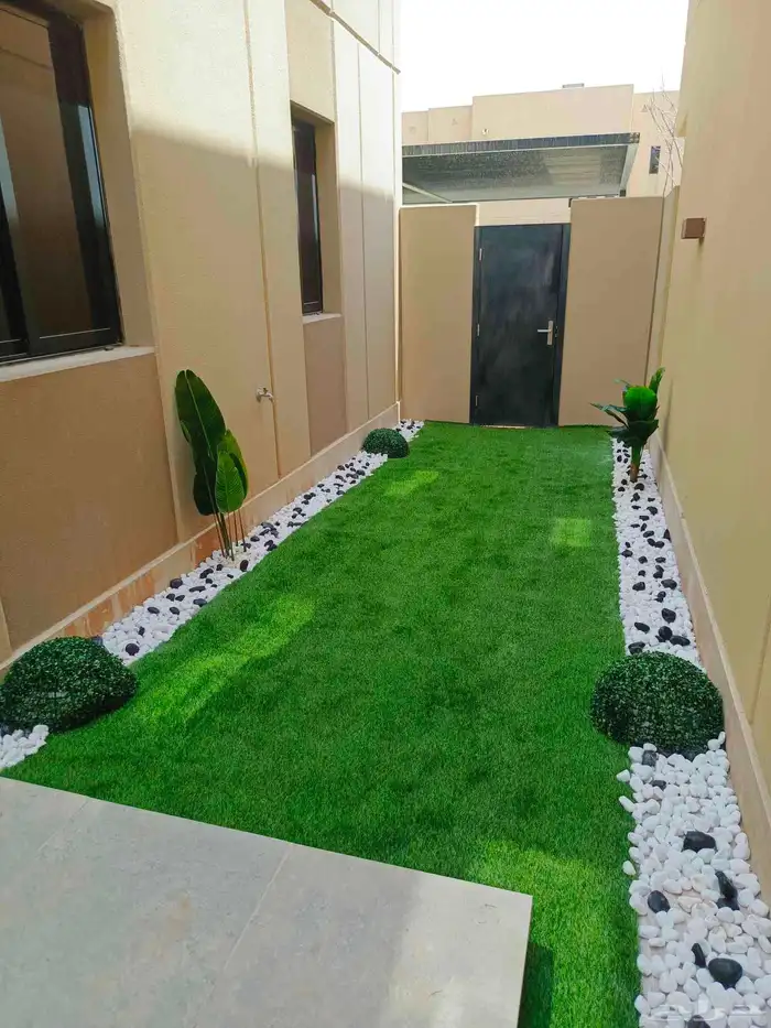 تنسيق حدائق وديكورات حجريه وعشب ارضي وجدارى 9