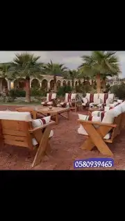 جلسات الخارجيه خشب سويدي طبيعي 13