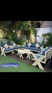 جلسات الخارجيه خشب سويدي طبيعي 10