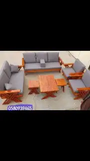 جلسات الخارجيه خشب سويدي طبيعي 14