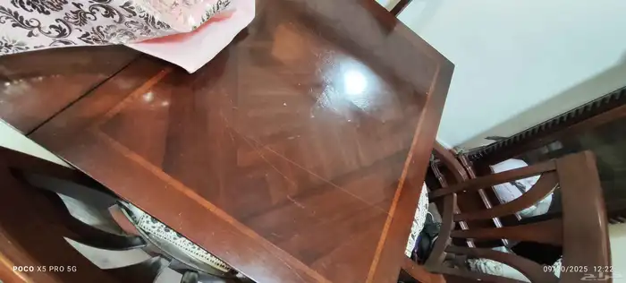 البيع عاجل طاولة سفره 8 اشخاص قابله للتصغير خشب ماليزي 1