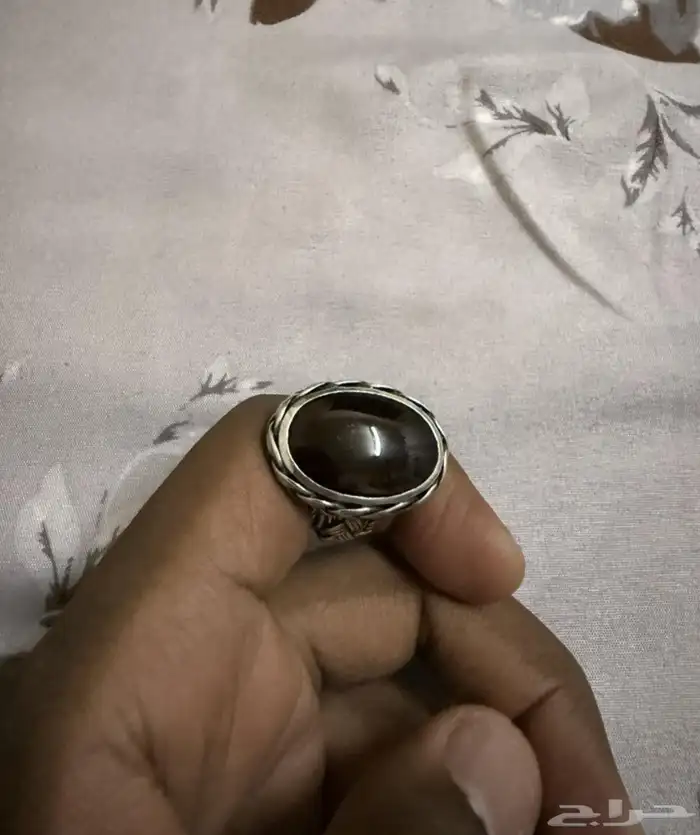 خاتم فضه سلك بعقيق كرزي يماني 2