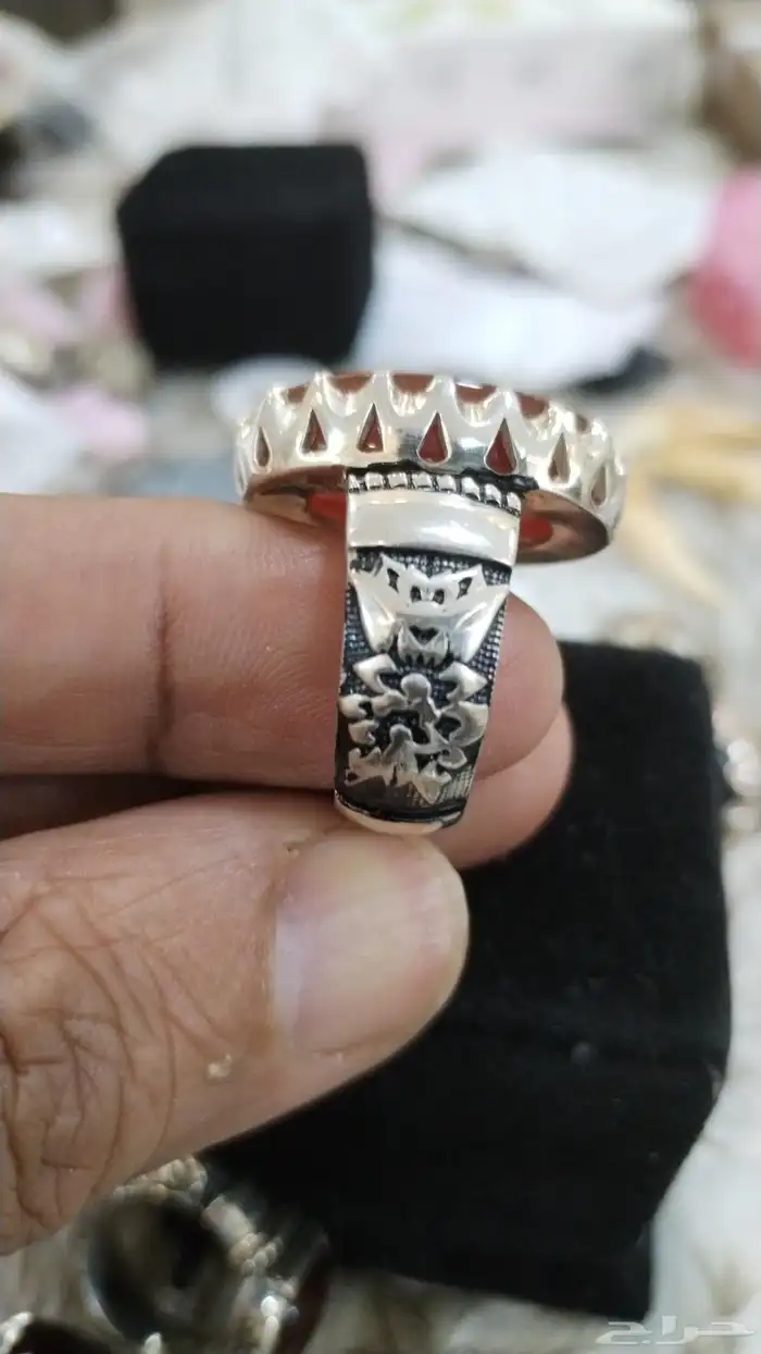 خاتم عقيق يماني زعفراني 2