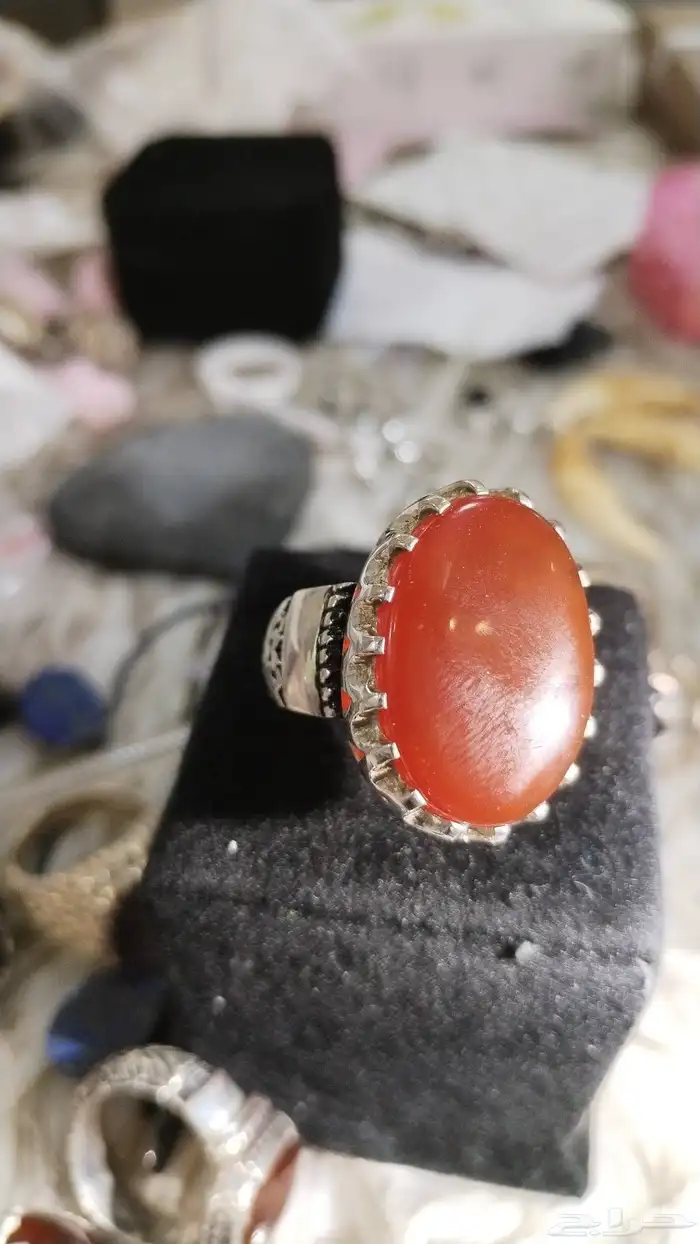 خاتم عقيق يماني زعفراني 1