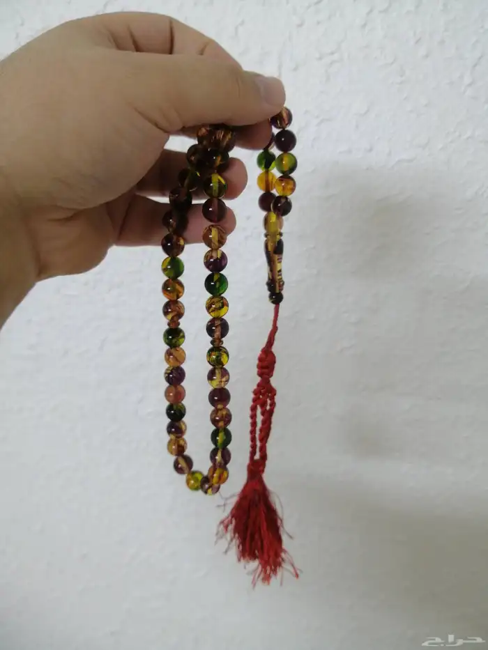 سبحة كهرمان ملونة الوان احجار كريمة فاخرة (جديدة). 0