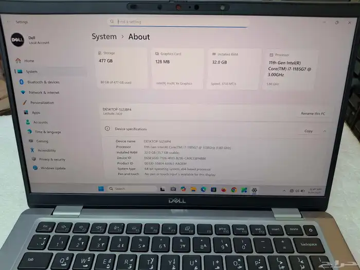 لابتوب ديل لاتيتيود 7420 بحالة الجديد بدون خدوش 9