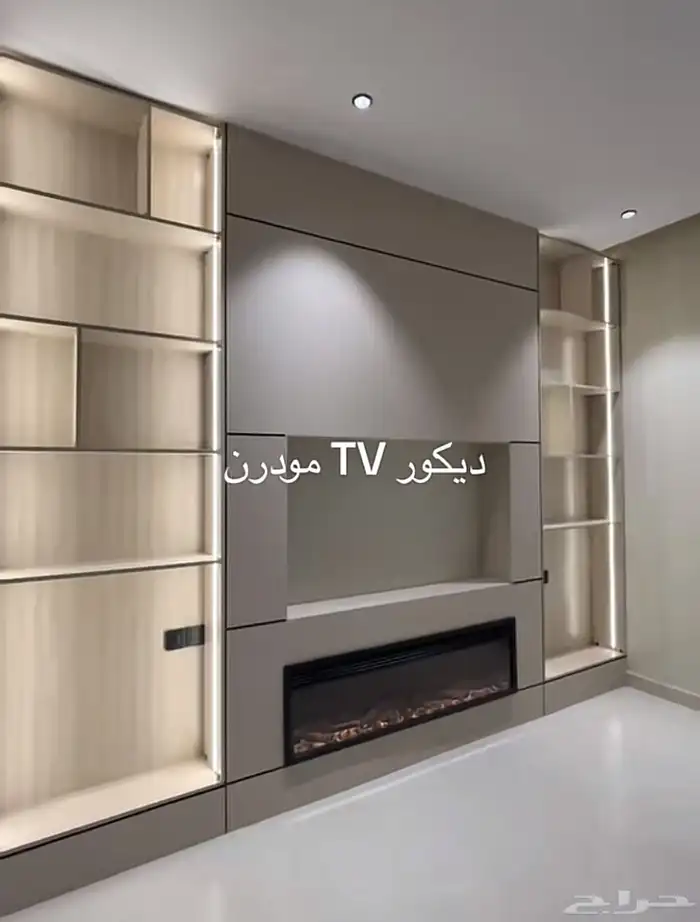 ديكور شاشه مع الشيبورد والخشب 0