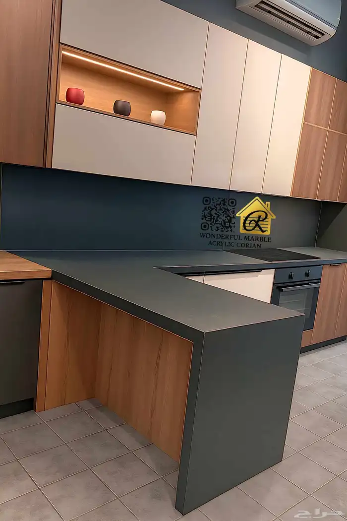 MARBLE ACRYLIC CORIAN رخام مطبخ اكريليك 1