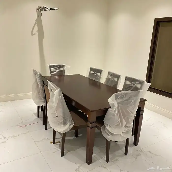 طاولات طعام خشب زجاج رخام جديد بالكرتون 0