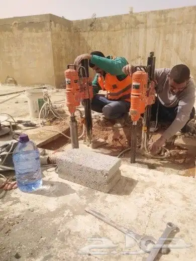 قص وتحريم الخرسانه فتحات كور باختافها 4