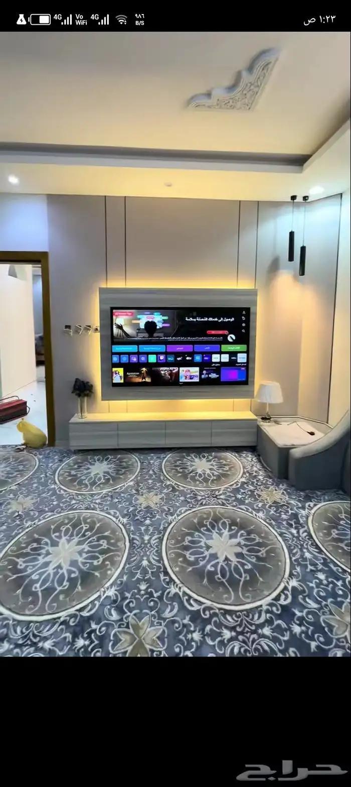 شيبورد مع رف خشب مع شاشه خشب 0