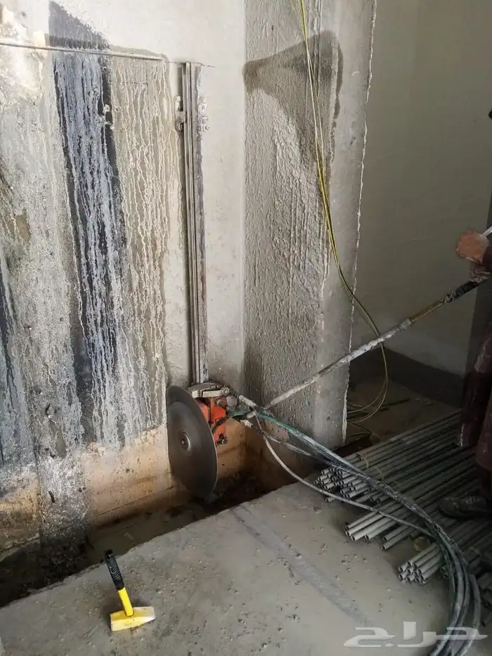 قص وتحريم الخرسانه فتحات كور باختافها 2