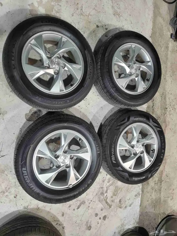 جنوط وكفرات النترا موديل 2021 جنوط اصلي وكاله مقاس 15 0