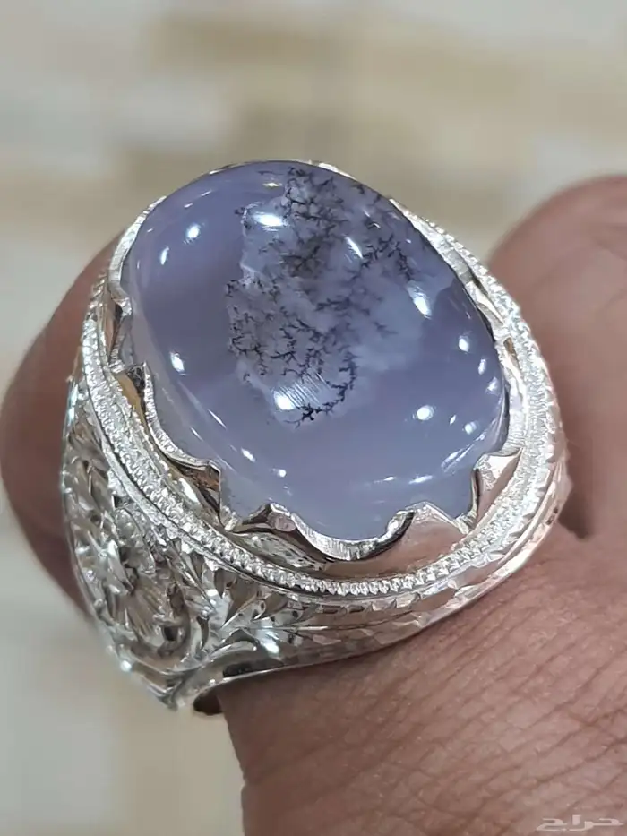 خاتم عقيق يماني شجري 0