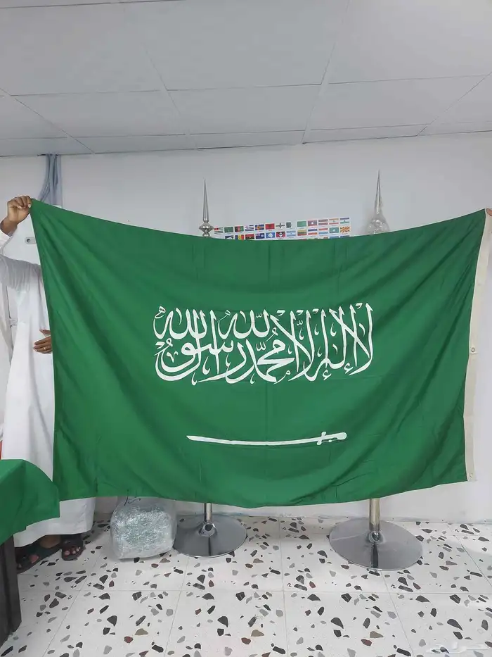 أعلام السعوديه قماش جبردين وقماش ساتان 0