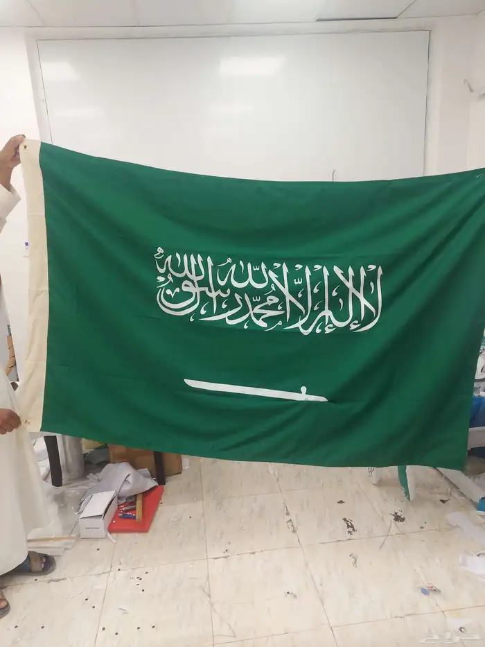 أعلام السعوديه قماش جبردين وقماش ساتان 4
