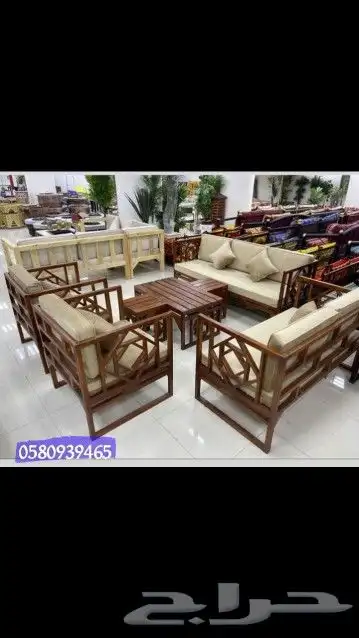 جلسات خارجية خشب سويدي طبيعي 6