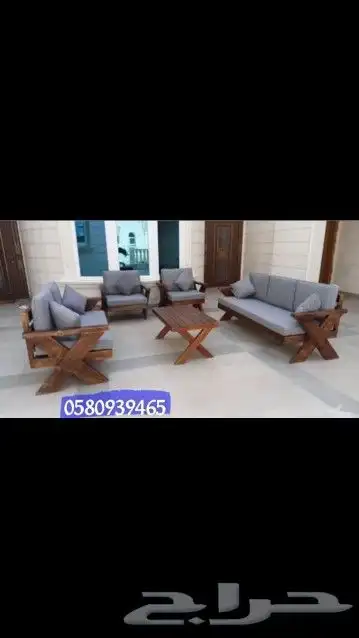 جلسات خارجية خشب سويدي طبيعي 0