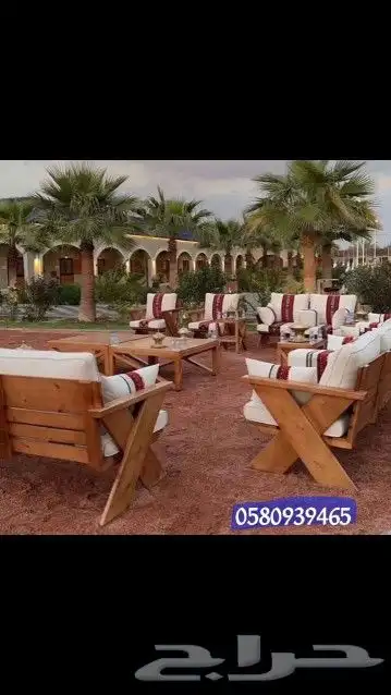 جلسات خارجية خشب سويدي طبيعي 2