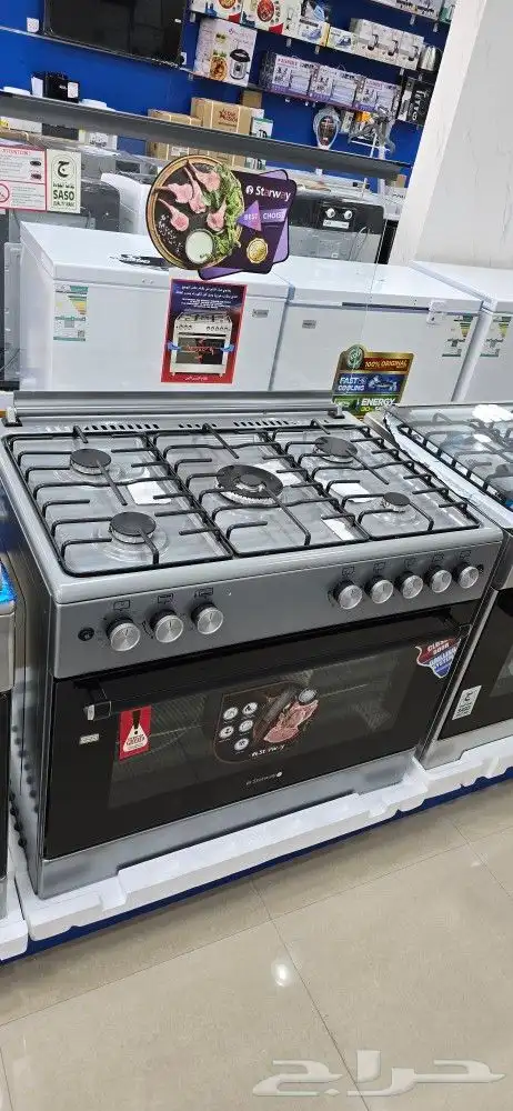 فرن ايطالي تجميع تركي افران غاز 5 عيون بوتاجاز 90 جديد 0