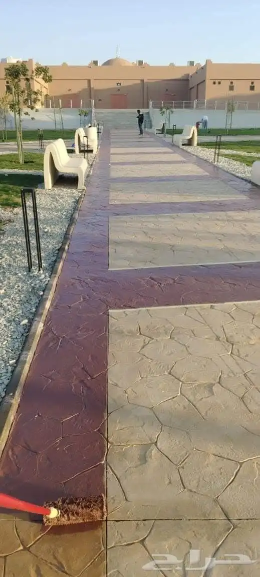 Stamped concrete مقاؤل صبة ميزانية صبة مرؤحة سكريت صبة محطة 2