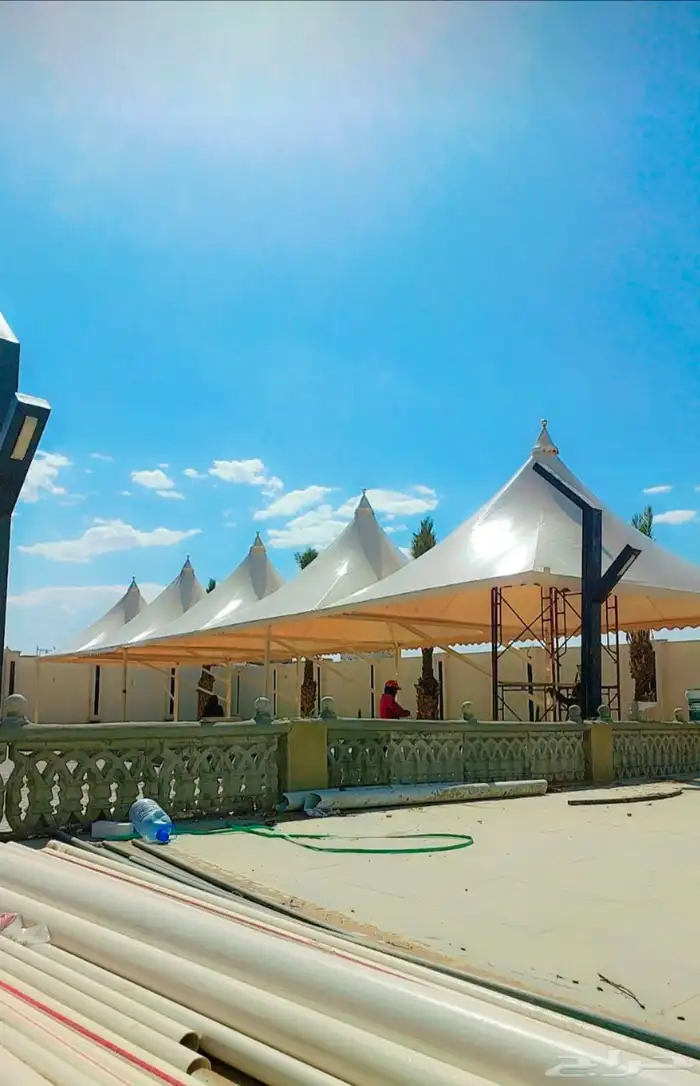 بيت شعر مشب نار قرميد مظلات سياره تلبيس قماش جملون 8