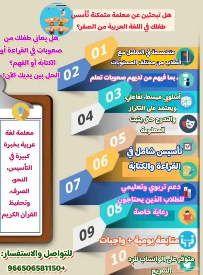 معلمة لغة عربية وتأسيس ومتابعة في حي لصفا 0