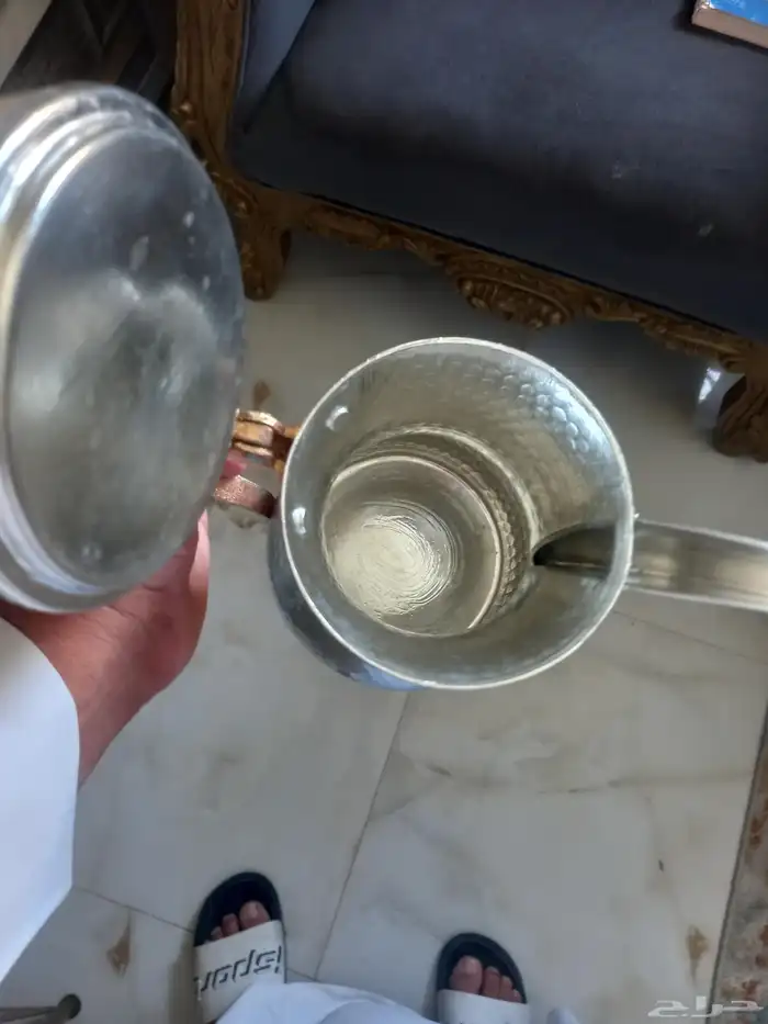 دلة كبيرة تم تجديدها بحالة جيدة نحاس ليس بها اى خراب 3