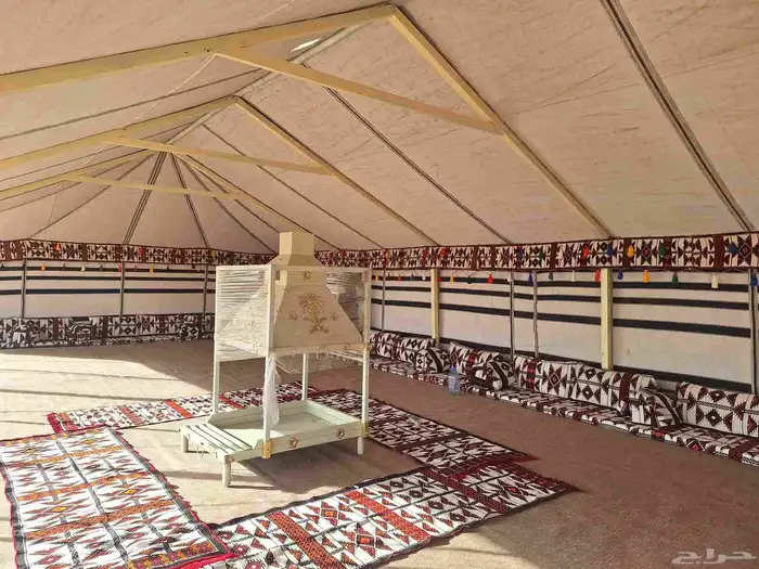 خيام بيوت شعر جميع لمقاس ابيض واسود فرشات 8