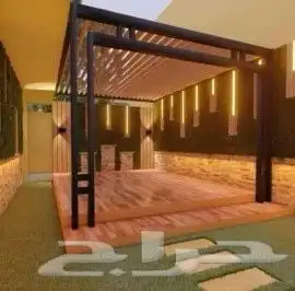 تنسيق حدائق وشلالات وجلسات وغرف زوجاج خارجية 2