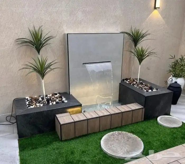 تنسيق حدائق وشلالات وجلسات وغرف زوجاج خارجية 6