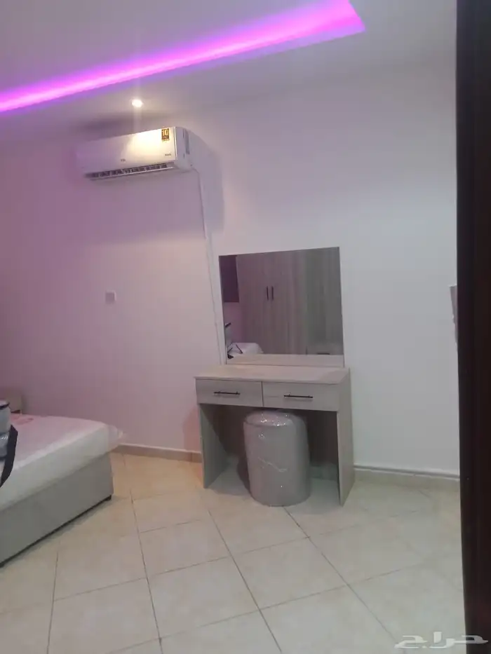 شقق للايجار مفروش حي المنتزه الخرج غرفه وصاله 2