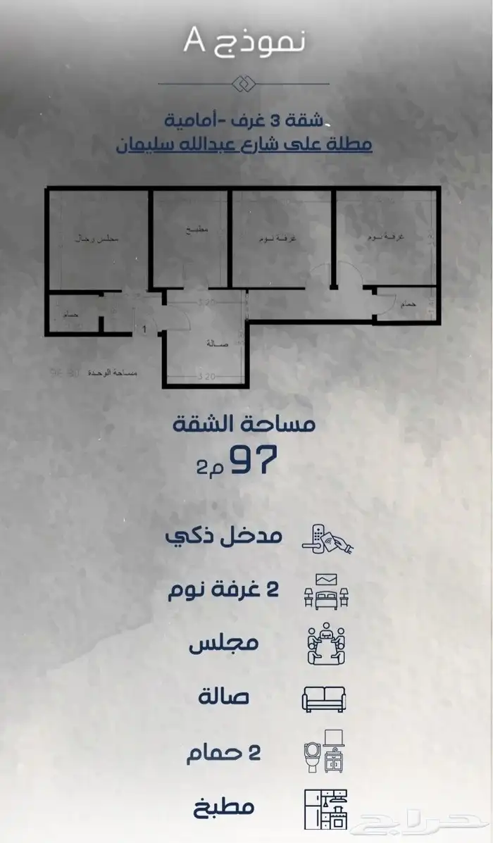 شقق من غرفتين و 3 للتمليك تحت الإنشاء على عبدالله سليمان 1