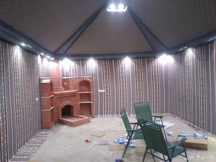 بيوت شعر تلبيس قماش قرميد مشب نار 9