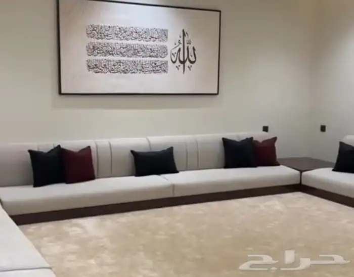 كنب ارضي مجالس مغربية مساند ستائر تفصيل وتنجيد 35