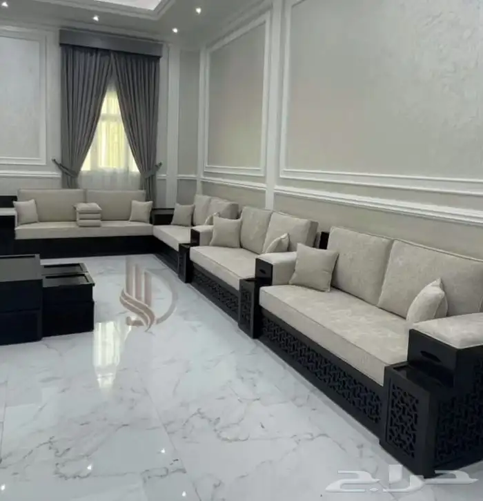 كنب ارضي مجالس مغربية مساند ستائر تفصيل وتنجيد 19