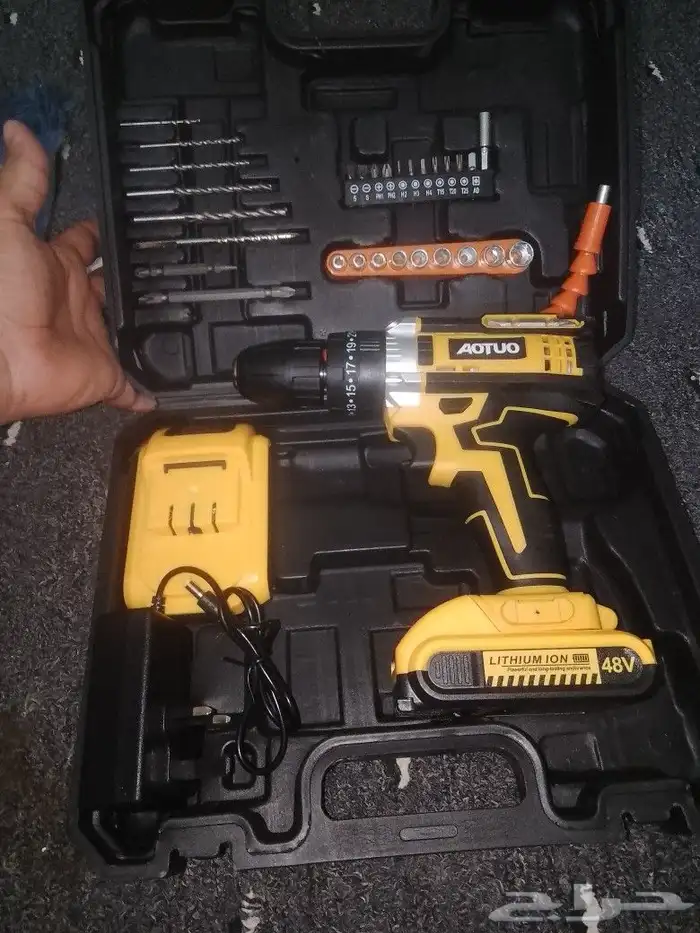 دريل بطارية اصلي للبيع تخريم وتربيط جديد 48فلت على سومة 1