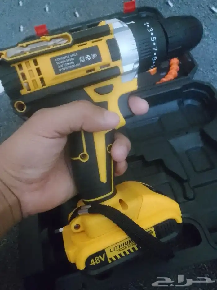 دريل بطارية اصلي للبيع تخريم وتربيط جديد 48فلت على سومة 0