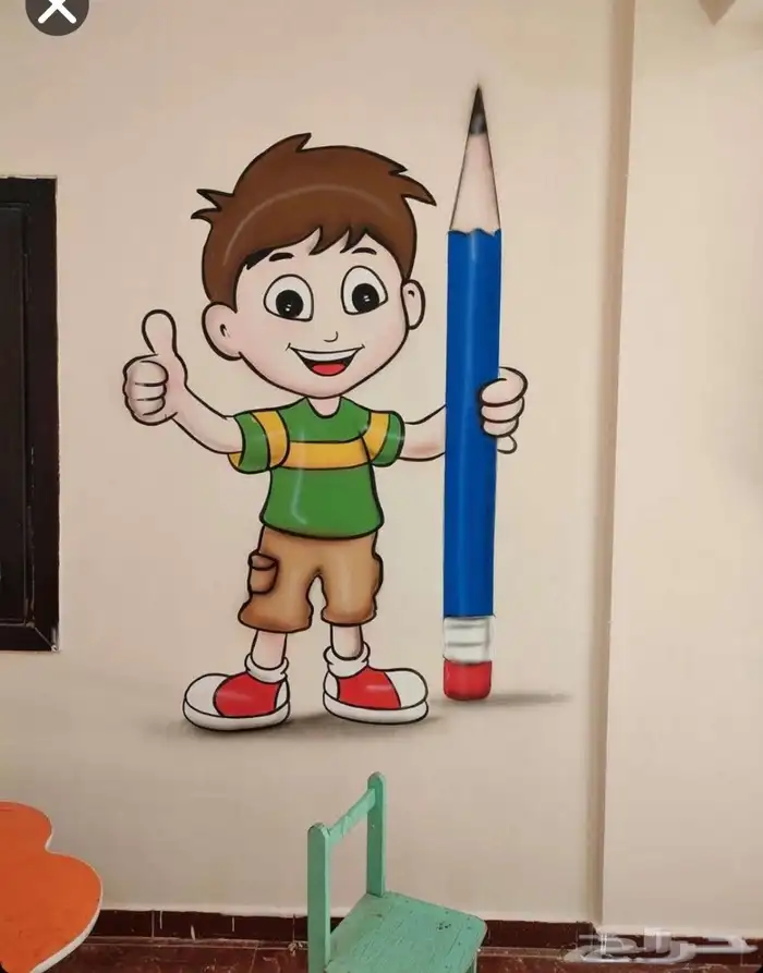 خطاط ورسام جدار مدرسه استراحة مزرعه كتابه تصميم رسم لوحة 8