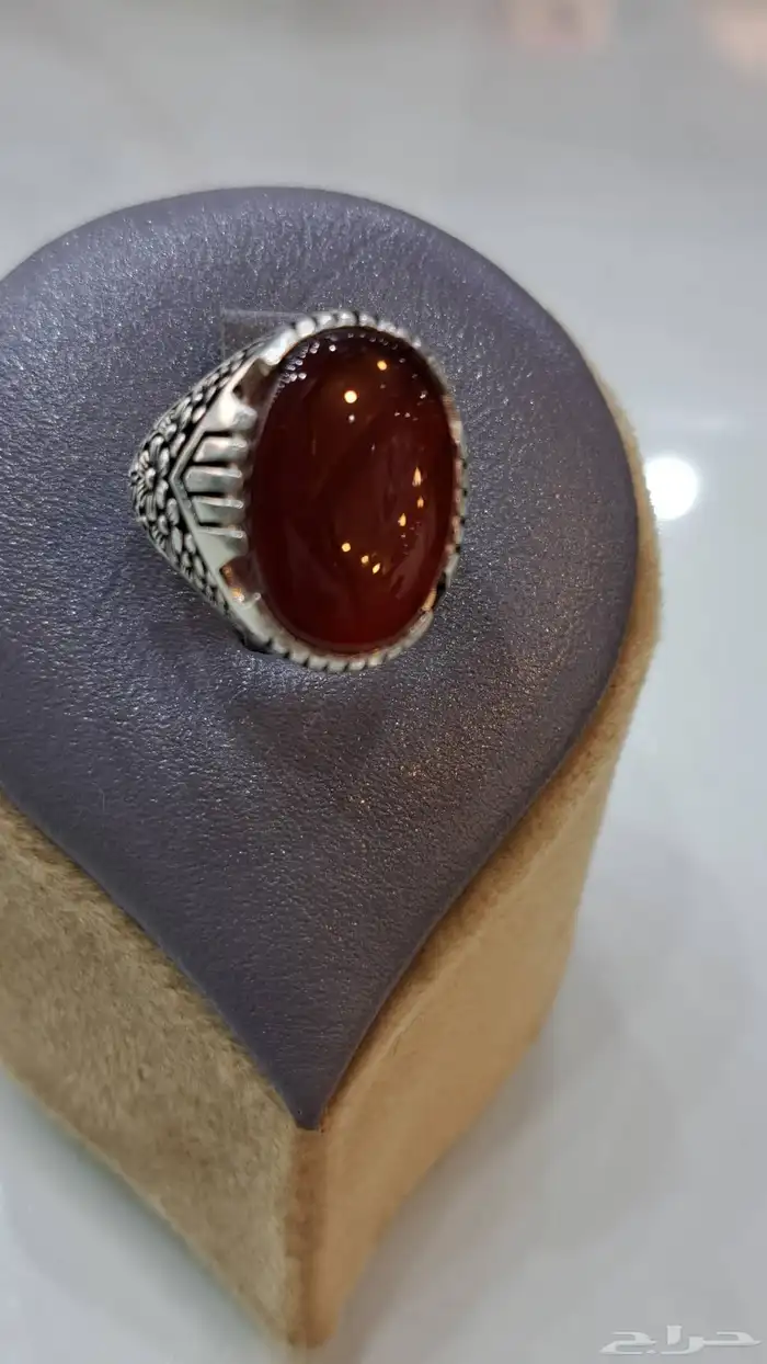 خواتم فضه عقيق يماني اصلي 9