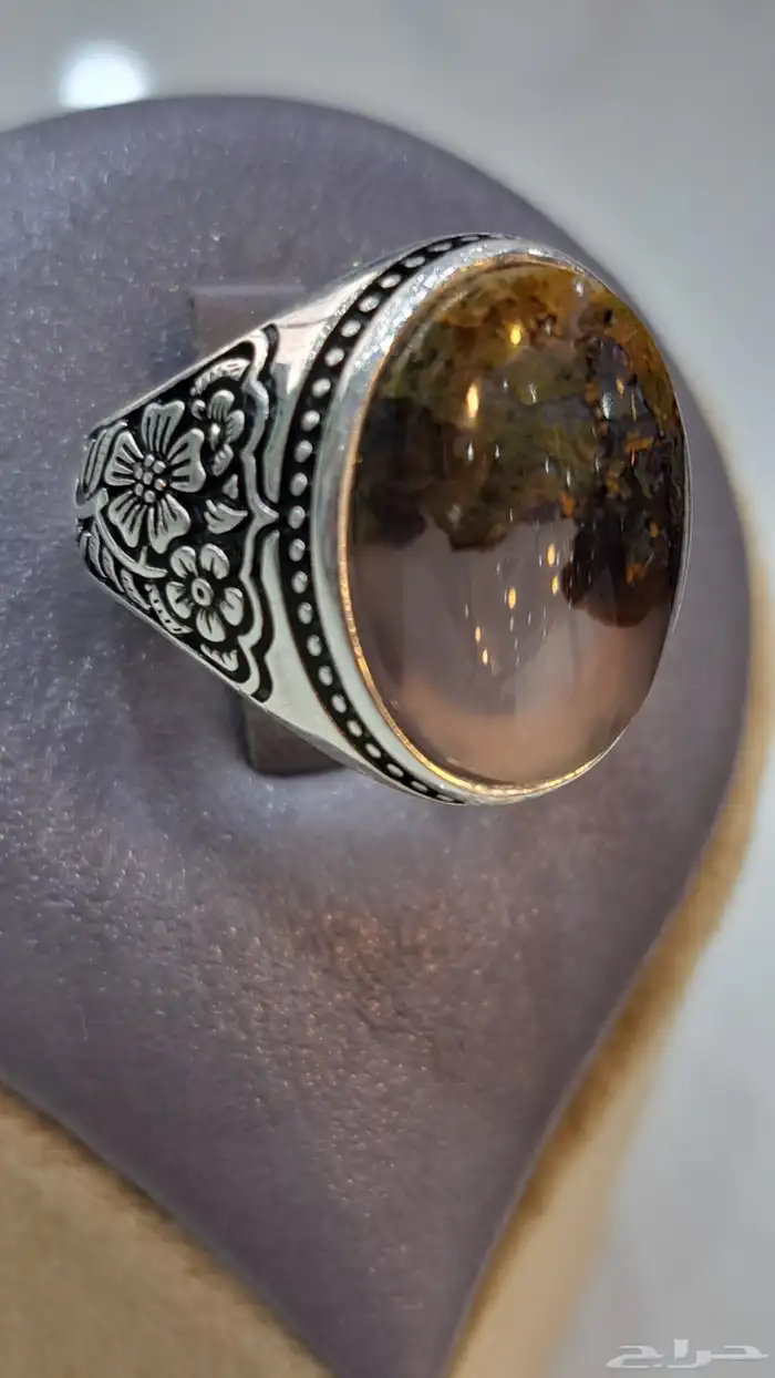 خواتم فضه عقيق يماني اصلي 1