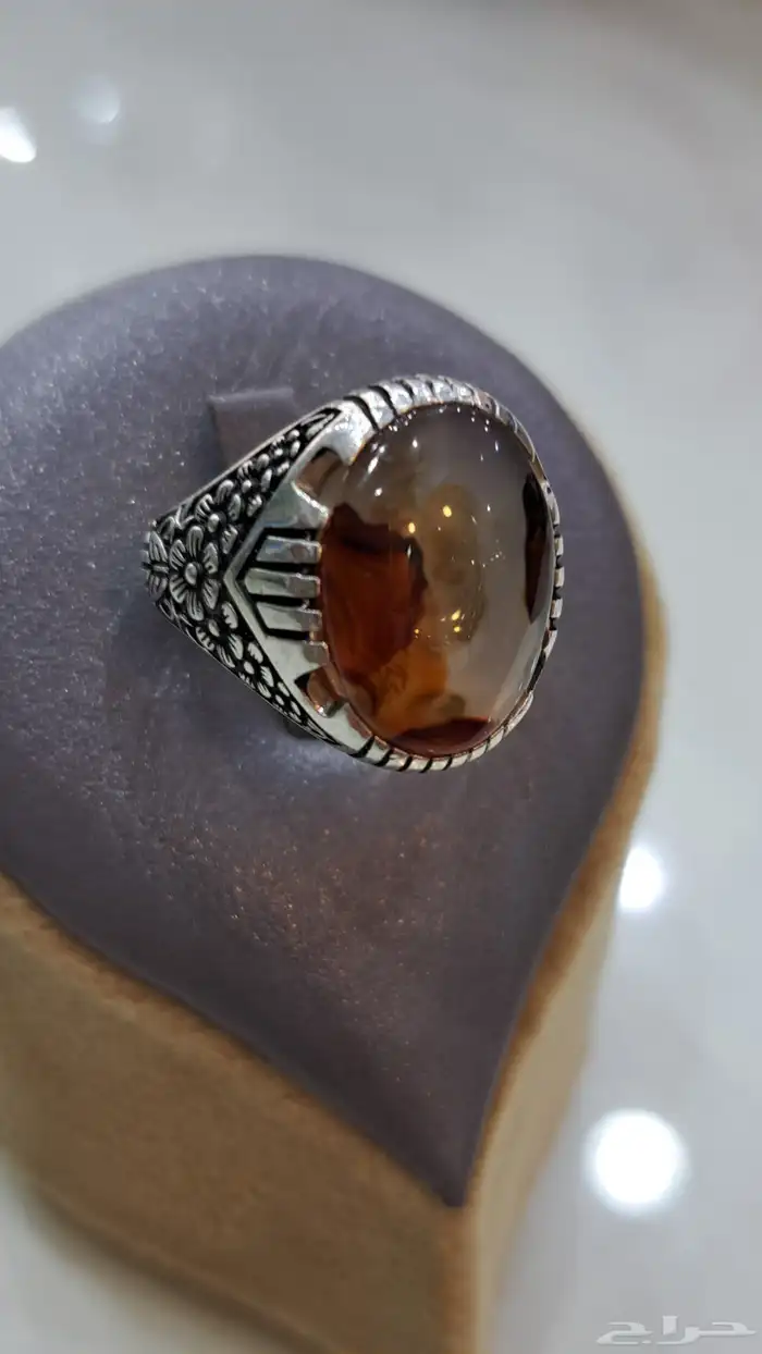 خواتم فضه عقيق يماني اصلي 8