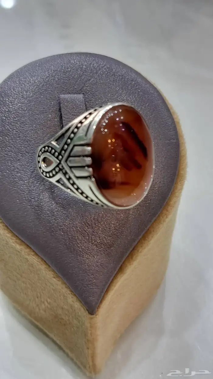 خواتم فضه عقيق يماني اصلي 4