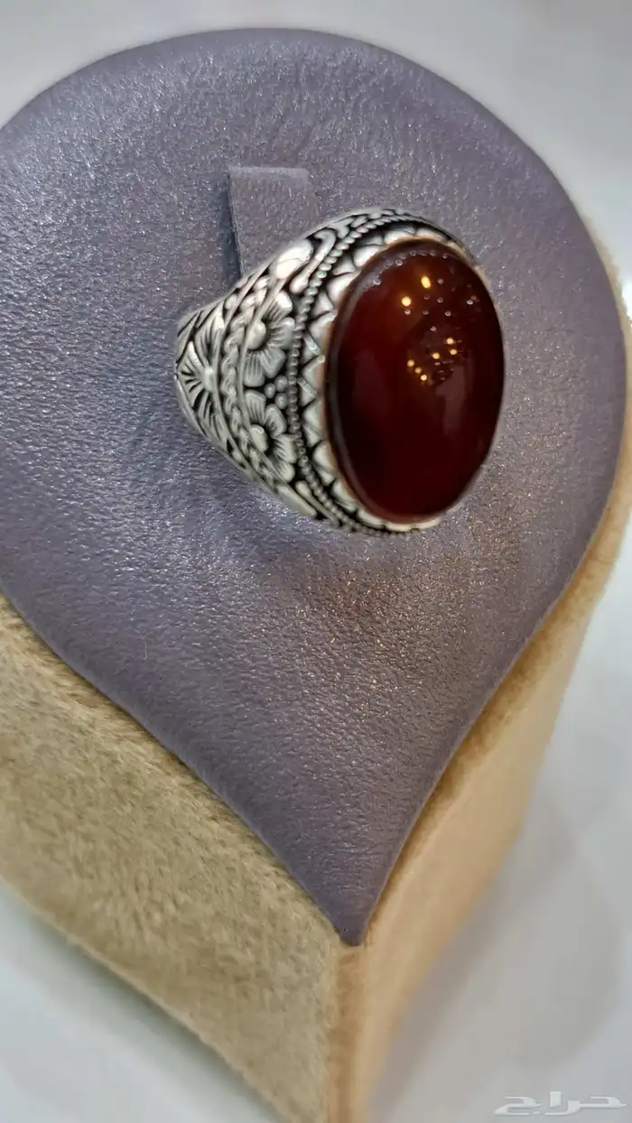 خواتم فضه عقيق يماني اصلي 2