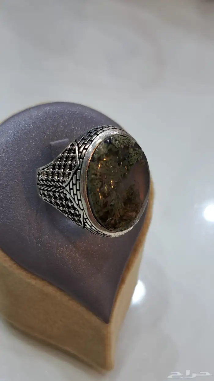 خواتم فضه عقيق يماني اصلي 6