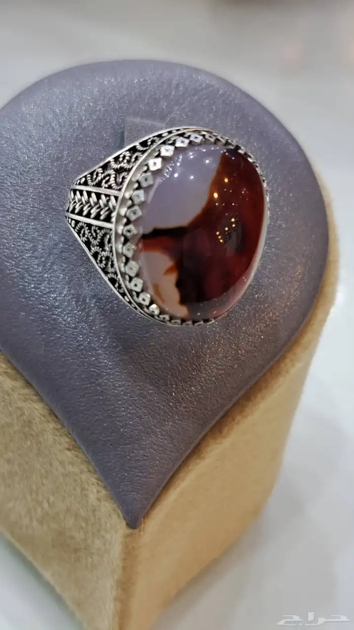 خواتم فضه عقيق يماني اصلي 3