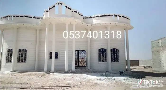 ديكورات خارجيه بديل الحجر الطبيعي سمنت أبيض وبطحاء الرياض 05 1