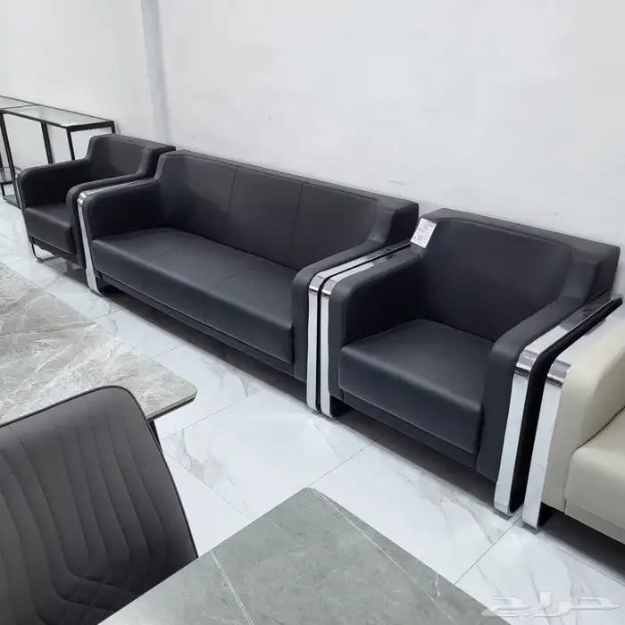 مكتبي كنب جلد فخم جديد سعر الجمل 8