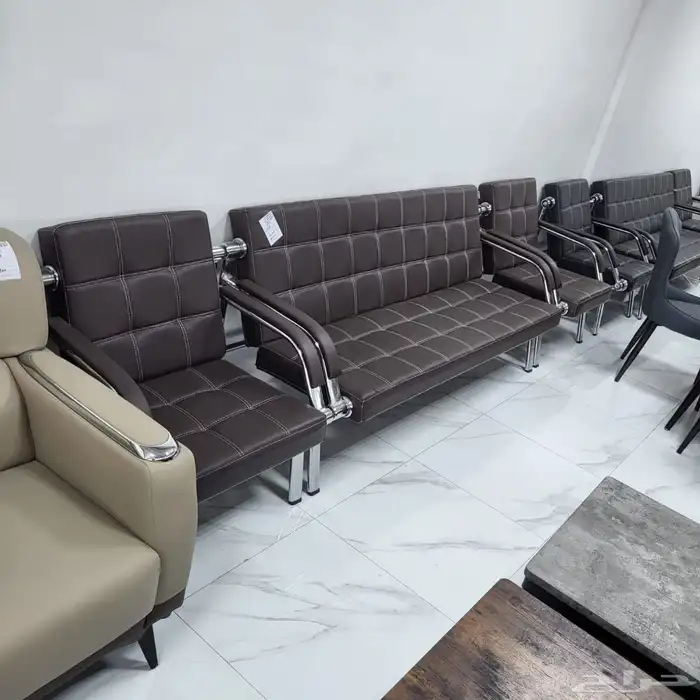 مكتبي كنب جلد فخم جديد سعر الجمل 15